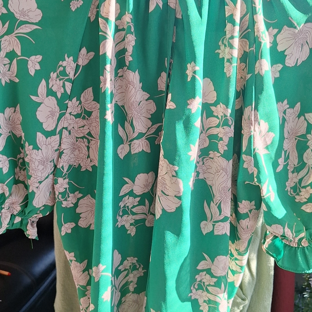 Sienna Sky Green Floral Blouse - Picture 5 of 6